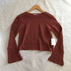 NWT Tularosa sample crochet bell sleeve Nadia top